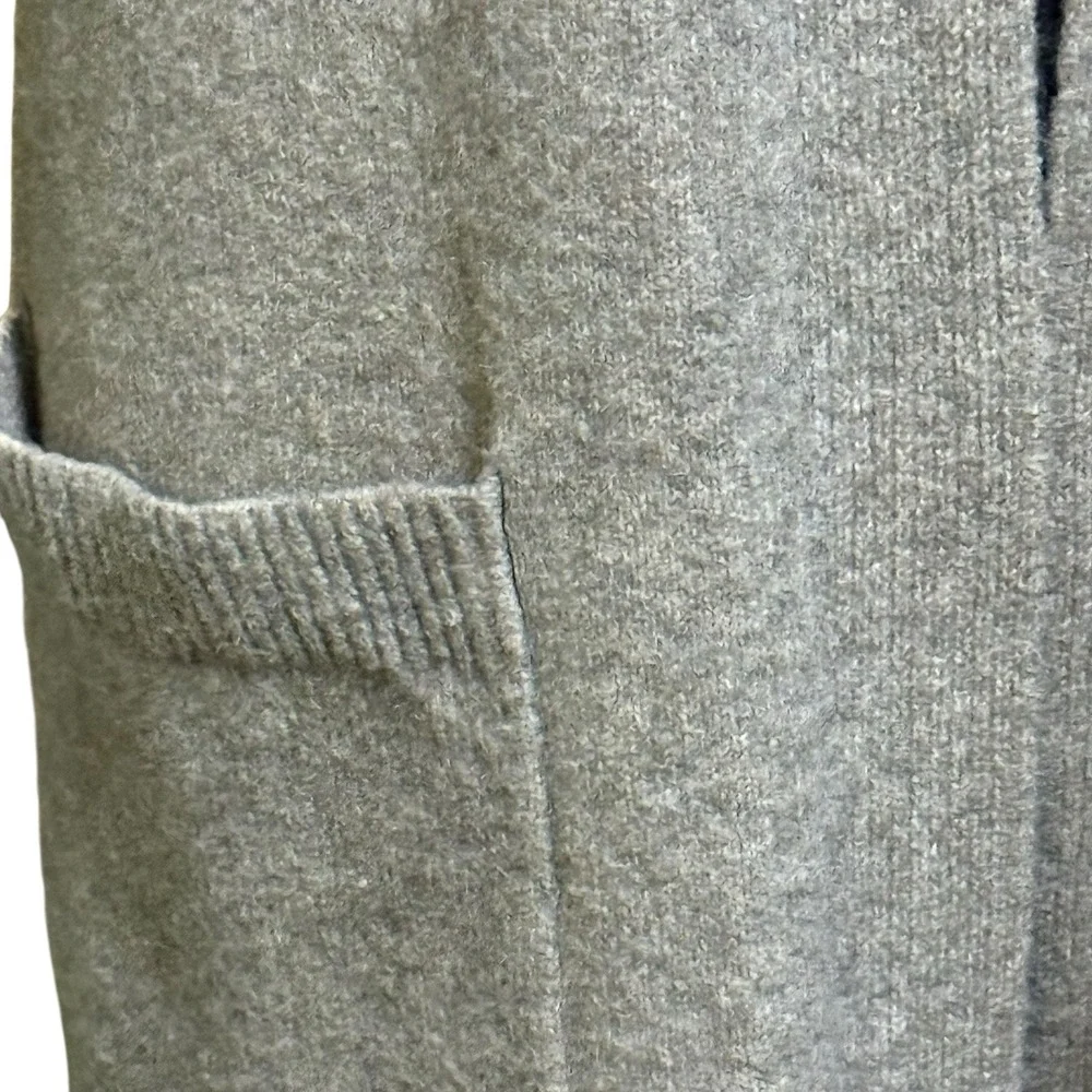 Loft Tan Knit Duster Long Open‎ Front Cardigan Sweater Pockets Size M Minimalist